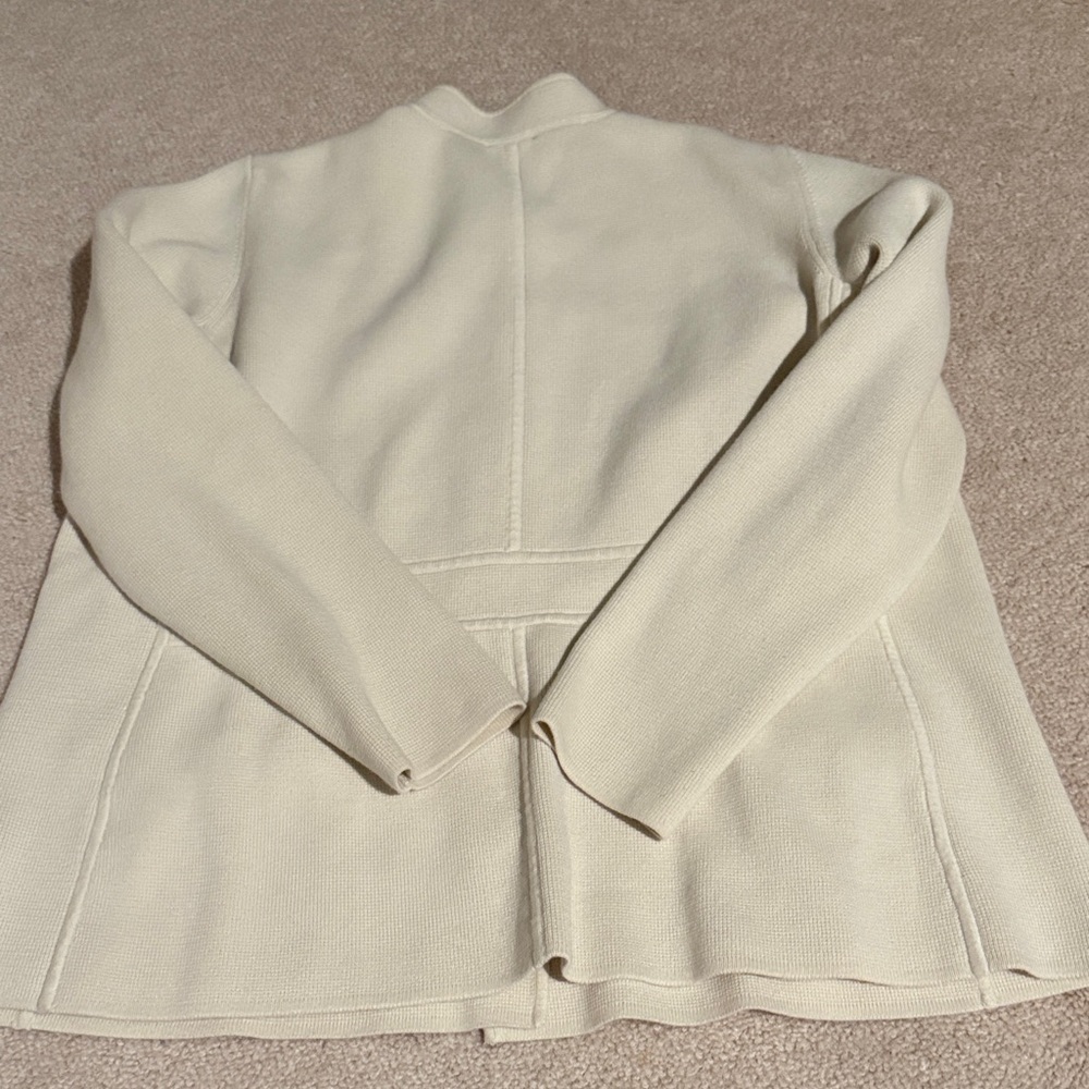 Talbots Woman Petites Cream Button-Up Sweater Cardigan - Picture 11 of 11